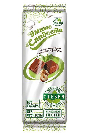 ЭКО-ПРОДУКТЫ Плитка шоколадная 'УмСладости' с фундуком без сахара 90г #1187286