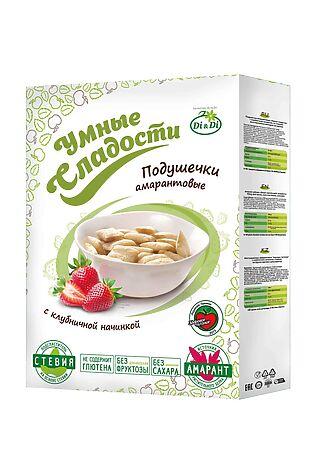 ЭКО-ПРОДУКТЫ Подушечки амарантовые 'УмСладости' с клубничной начинкой 220г #1187287
