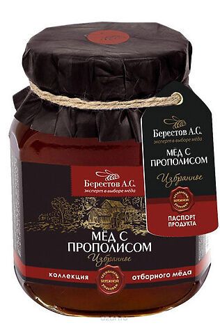 ЭКО-ПРОДУКТЫ Мёд 'Берестов А.С.' Прополис ст.банка 500г #1187675