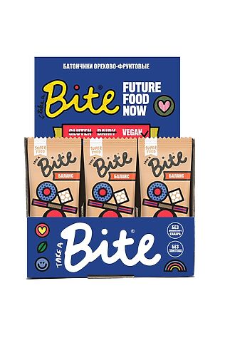 ЭКО-ПРОДУКТЫ Батончик Bite 'Баланс' кокос и бразильский орех 45гчик Bite 'LOVE' вишня и миндаль 45г #1187723