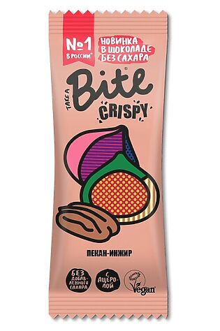 ЭКО-ПРОДУКТЫ Батончик Crispy в тёмном шоколаде 'Пекан-Инжир' 45г #1187728