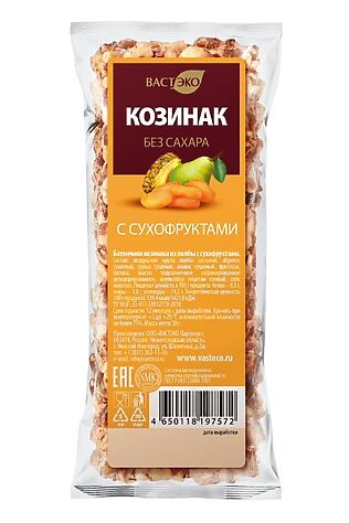 ЭКО-ПРОДУКТЫ Козинаки из полбы на фруктозе с сухофруктами 30г #1187765