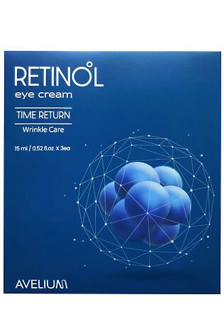 KRISTALLER AVELIUM Крем для кожи вокруг глаз с ретинолом / Retinol Eye Cream Time Return Wrinkle Care, 15 мл x 3 шт. #1189124