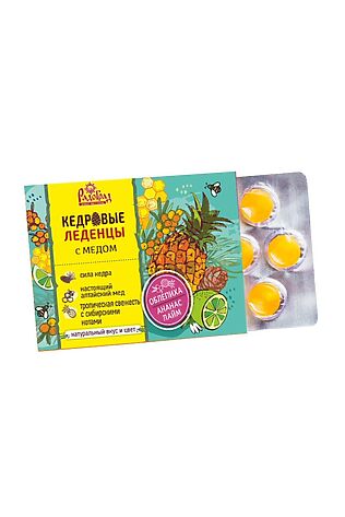 ЭКО-ПРОДУКТЫ Леденцы медово-кедровые с облепихой, анасом, лаймом 6*3,2г #1189580