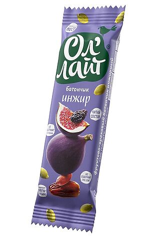 ЭКО-ПРОДУКТЫ Батончик фруктово-ореховый Ол`Лайт инжирный 30г #1189791