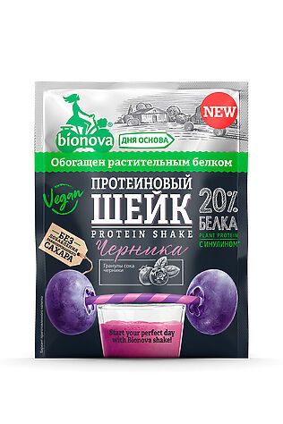 ЭКО-ПРОДУКТЫ Шейк протеиновый с Черникой 'Bionova' 25г #1189812