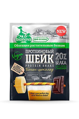 ЭКО-ПРОДУКТЫ Шейк протеиновый с Шоколадом и Бананом 'Bionova' 25г #1189814