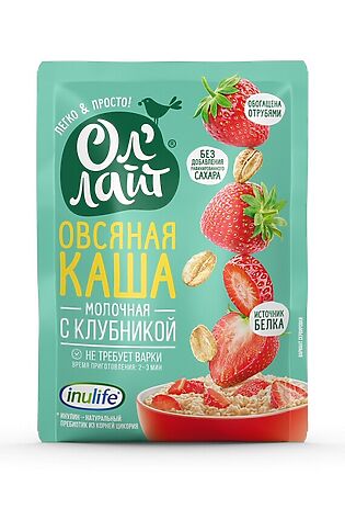 ЭКО-ПРОДУКТЫ Каша овсяная молочная с клубникой ОлЛайт 40г #1189816