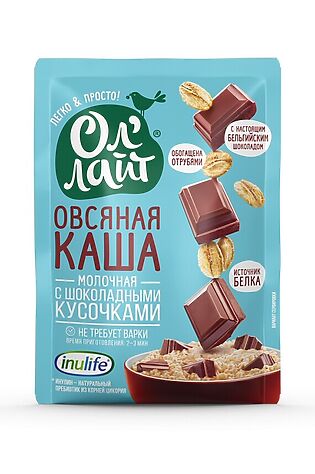 ЭКО-ПРОДУКТЫ Каша овсяная молочная с шоколадными кусочками ОлЛайт 40г #1189818