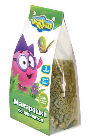 ЭКО-ПРОДУКТЫ Макароны детские 'Смешарики' с Шпинатом 250г #1189860