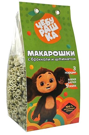 ЭКО-ПРОДУКТЫ Макарошки детские 'Чебурашка' Брокколи и шпинат 250г #1189866