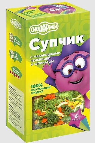 ЭКО-ПРОДУКТЫ Супчик с макарошками, чечевицей и шпинатом 180г #1189871