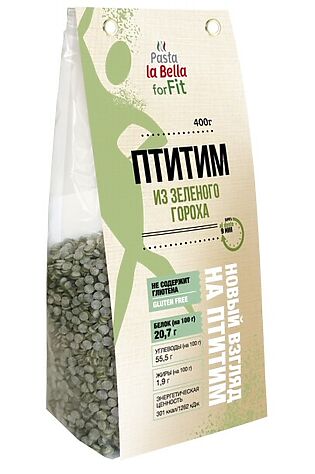 ЭКО-ПРОДУКТЫ Макароны forFIT птитим из зеленого гороха Без глютена 400г #1190202