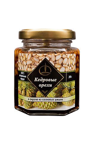 ЭКО-ПРОДУКТЫ Кедровый орех в сиропе из сосновой шишки, стекло 200г #1190504