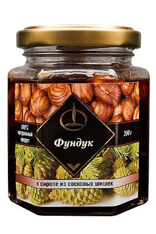 ЭКО-ПРОДУКТЫ Фундук  в сиропе из сосновой шишки, стекло 200г #1190506