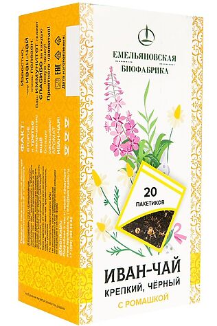 ЭКОПРОДУКТЫ Иван-чай с ромашкой ферментированный, пакетик 20*1,5г  #1190508