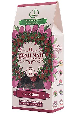 ЭКО-ПРОДУКТЫ Иван-чай с клюквой ферментированный, пачка 50г #1190512