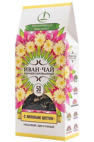 ЭКО-ПРОДУКТЫ Иван-чай с липовым цветом ферментированный, пачка 50г #1190513