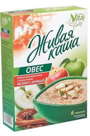 ЭКО-ПРОДУКТЫ Каша овсяная 'Vita' ц/з овёс яблоко с корицей 210г #1190537