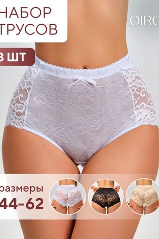 НАТАЛИ Трусы 98261 кружевные шорты высокие, набор 3 шт. , OIRO #1190578