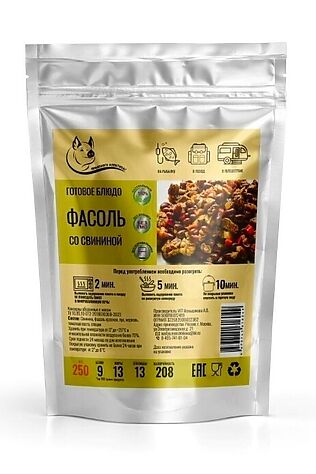 ЭКО-ПРОДУКТЫ Фасоль со свининой 250г #1190795