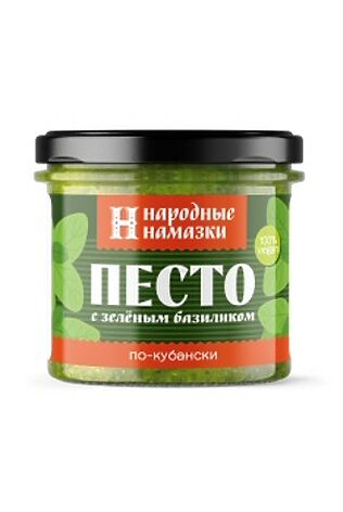ЭКО-ПРОДУКТЫ Паста народная намазка 'Песто с зеленым базиликом по-кубански' 90г #1190835