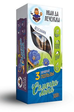 ЭКО-ПРОДУКТЫ Печенье 'три пользы' с льном 150г #1191318