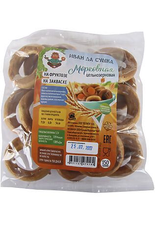 ЭКО-ПРОДУКТЫ Сушки морковные ц\з на закваске на фруктозе 150г #1191325