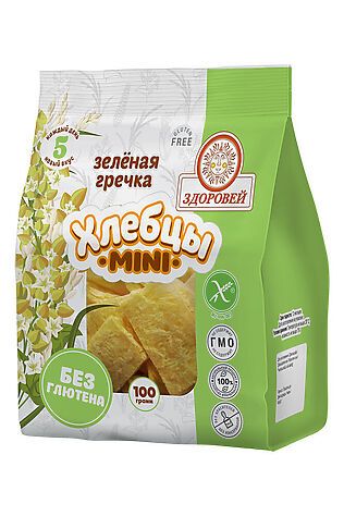 ЭКО-ПРОДУКТЫ Завтрак сухой 'Хлебцы зеленой гречки МИНИ' 100г #1193724