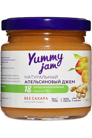 ЭКО-ПРОДУКТЫ Джем Апельсиновый с имбирём, низкокаллорийный Yummy 200г #1193785