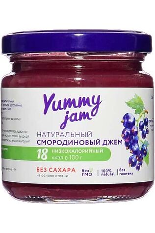 ЭКО-ПРОДУКТЫ Джем Смородиновый, низкокаллорийный Yummy 200г #1193792