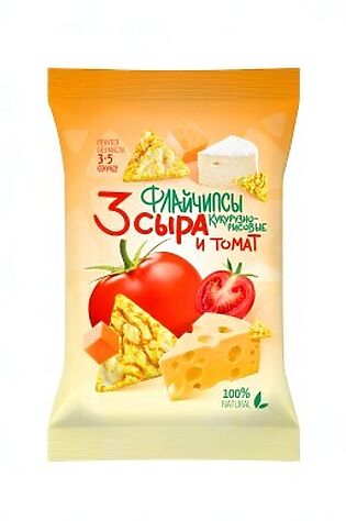 ЭКО-ПРОДУКТЫ Флайчипсы кукурузно-рисовые 3 сыра и томат 40г #1194118