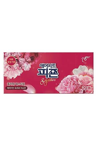 KRISTALLER PIGEON Салфетки-кондиционер концентрированные для сушильного шкафа / Air Sheet Flower Festival, аромат роза и жасмин, 20 шт. #1197726