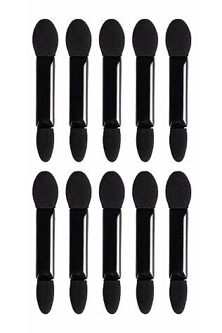 KRISTALLER Kristaller Набор двусторонних аппликаторов для макияжа, черный, 10 шт. #1199312