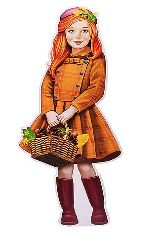 URAL TOYS Ф-15163 Плакат вырубной А3. Девочка с корзиной осенних листьев. Двухсторонний - тема Деревья, 4630112033328 #1206066