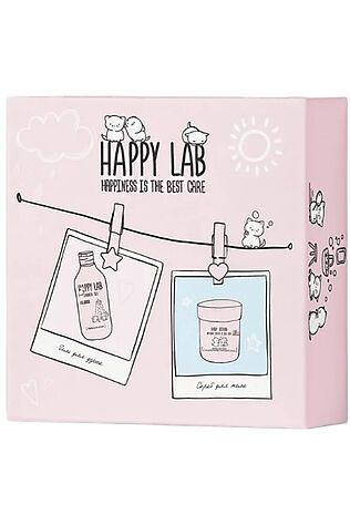 KRISTALLER HAPPY LAB Набор для ухода за телом Lovin you: гель для душа, скраб для тела, 300 мл, 240 г #1210429