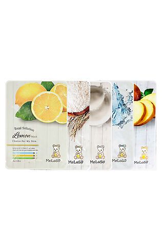 KRISTALLER MeLoSo Набор тканевых масок для сухой кожи лица: увлажнение и отшелушивание, 5 x 25 г #1216004