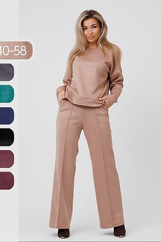 НАТАЛИ Костюм с брюками замшевый брючный 43043 #1218220