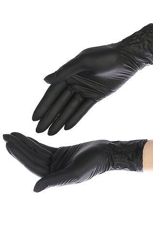 KRISTALLER Benovy Перчатки нитриловые одноразовые, черный, L, 100 шт. #1218828