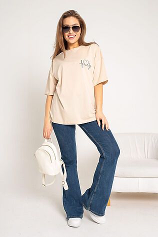 НАТАЛИ Футболка оверсайз с принтом #1220641