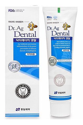KRISTALLER Hanil Зубная паста с серебром, мятой и бамбуковой солью / Dr. Ag Dental Toothpaste, 200 мл #1220685