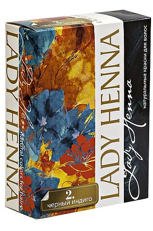 KRISTALLER Lady Henna Краска для волос на основе хны, чёрный индиго №2 #1220686