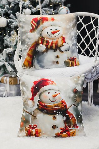 НАТАЛИ Наволочка декоративная новогодняя 2 шт 3D эффект велюр #1221260