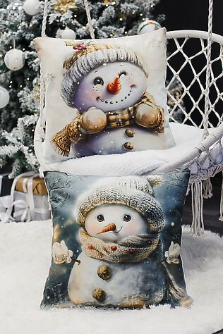 НАТАЛИ Наволочка декоративная новогодняя 2 шт 3D эффект велюр #1221262