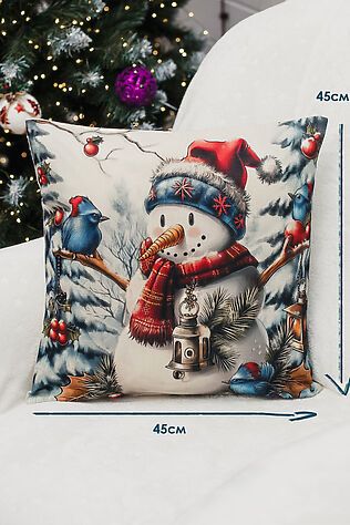 НАТАЛИ Наволочка декоративная новогодняя 2 шт рогожка #1221267