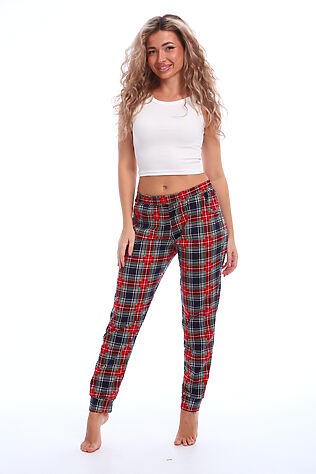 НАТАЛИ Брюки пижамные в клетку #1222909