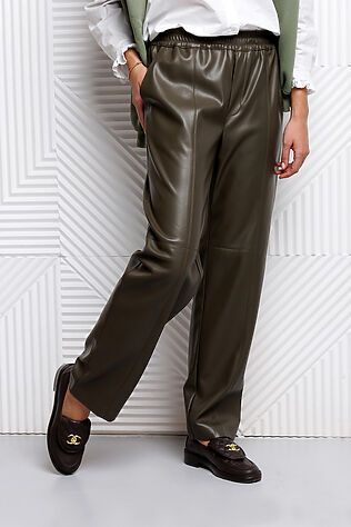 НАТАЛИ Брюки из экокожи на резинке 422 #1224904