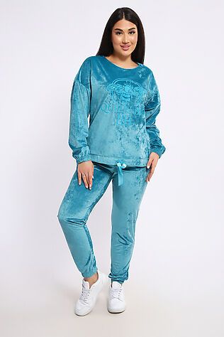 НАТАЛИ Костюм с брюками велюровый 635П #1225348