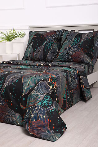 НАТАЛИ КПБ Черное Зеленое полисатин #1226450