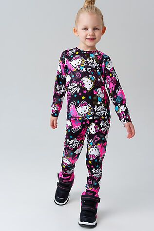 PLAYTODAY Термокомплект трикот. для девочек: фуфайка (футболка) с длин. рук, брюки для эпизод. использования #1226869